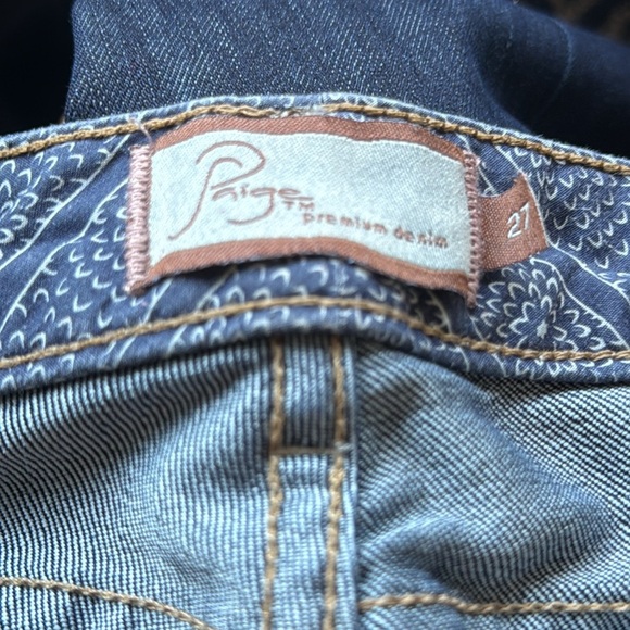 PAIGE Laurel Canyon Low Rise Dark Blue Denim Jeans Long Length 34.5” Inseam - Picture 2 of 16